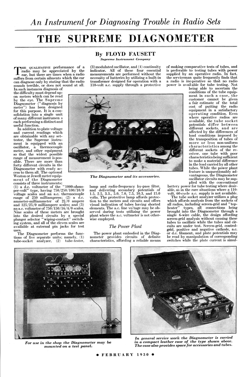 Supreme 400B Radio Diagnometer Page 1