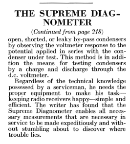 Supreme 400B Radio Diagnometer Page 3