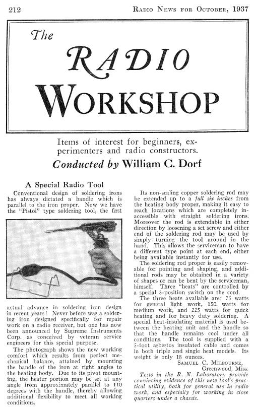 1937 Announcement in Radio News