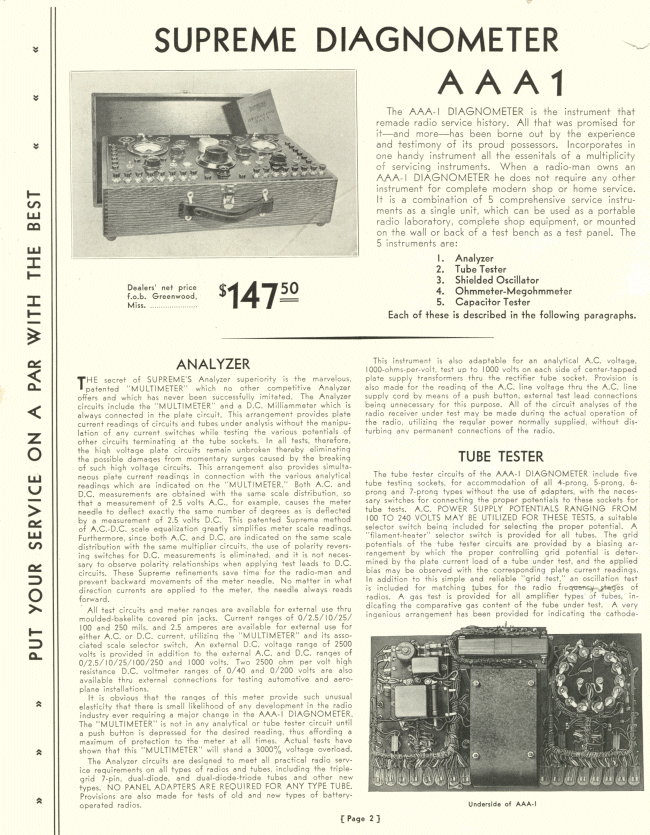 AAA-1 Diagnometer