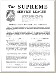 Supreme Service League Brochure