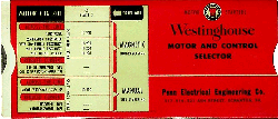 Westinghouse Motor/Control Selector