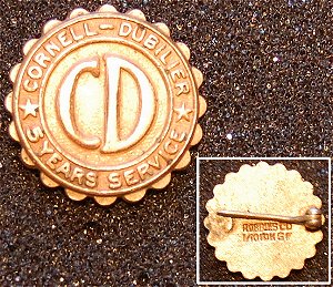 Cornell-Dubilier 5 Year Service Pin