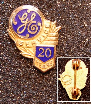 GE 20 Year Service Pin