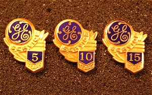 GE 10, 15 Year Service Pins