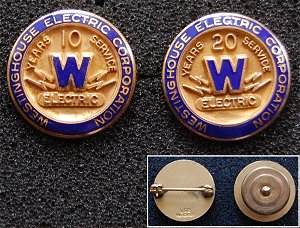 Westinghouse 10 and 20 Year Service Pins