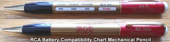 RCA Battery Compatibility Chart Mechanical Pencil